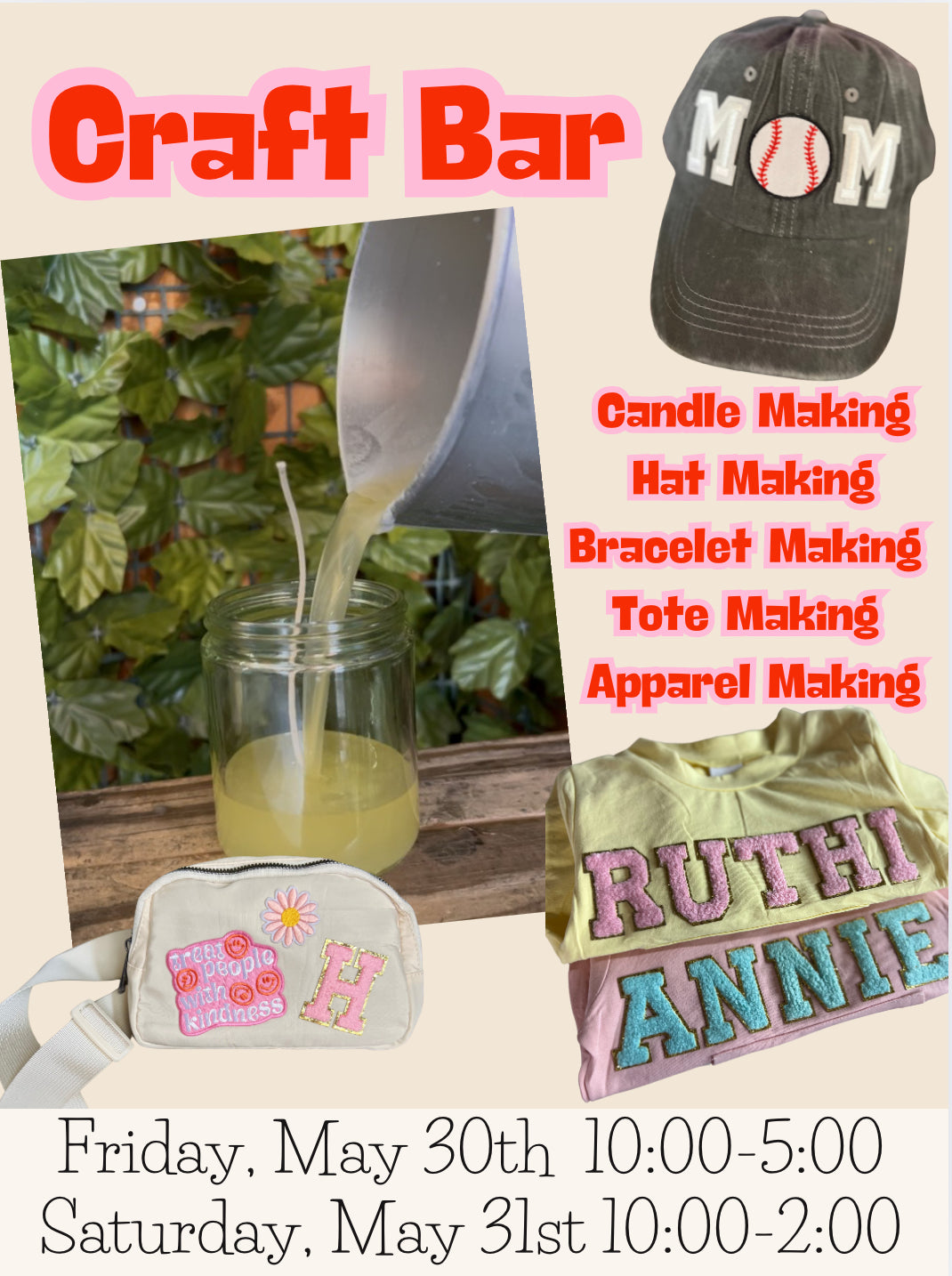 CRAFT BAR May 30th & 31st