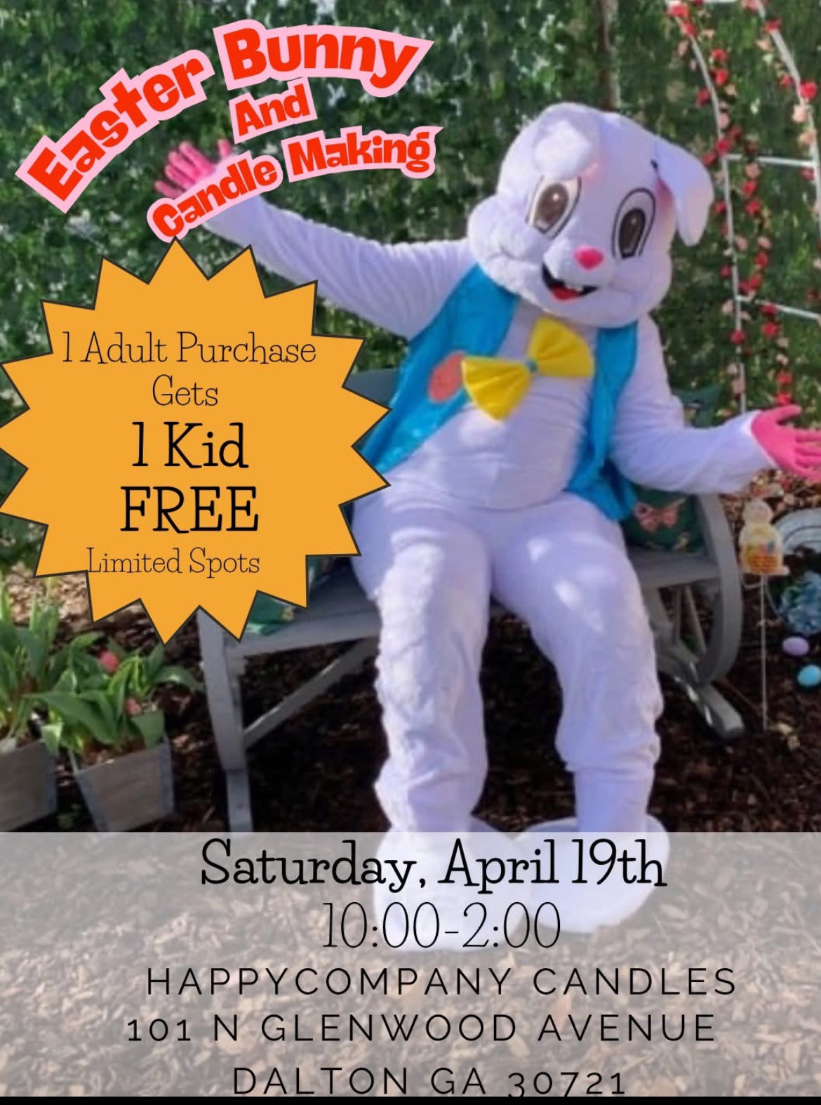 Easter Bunny Picture Opportunity plus Candle Making!