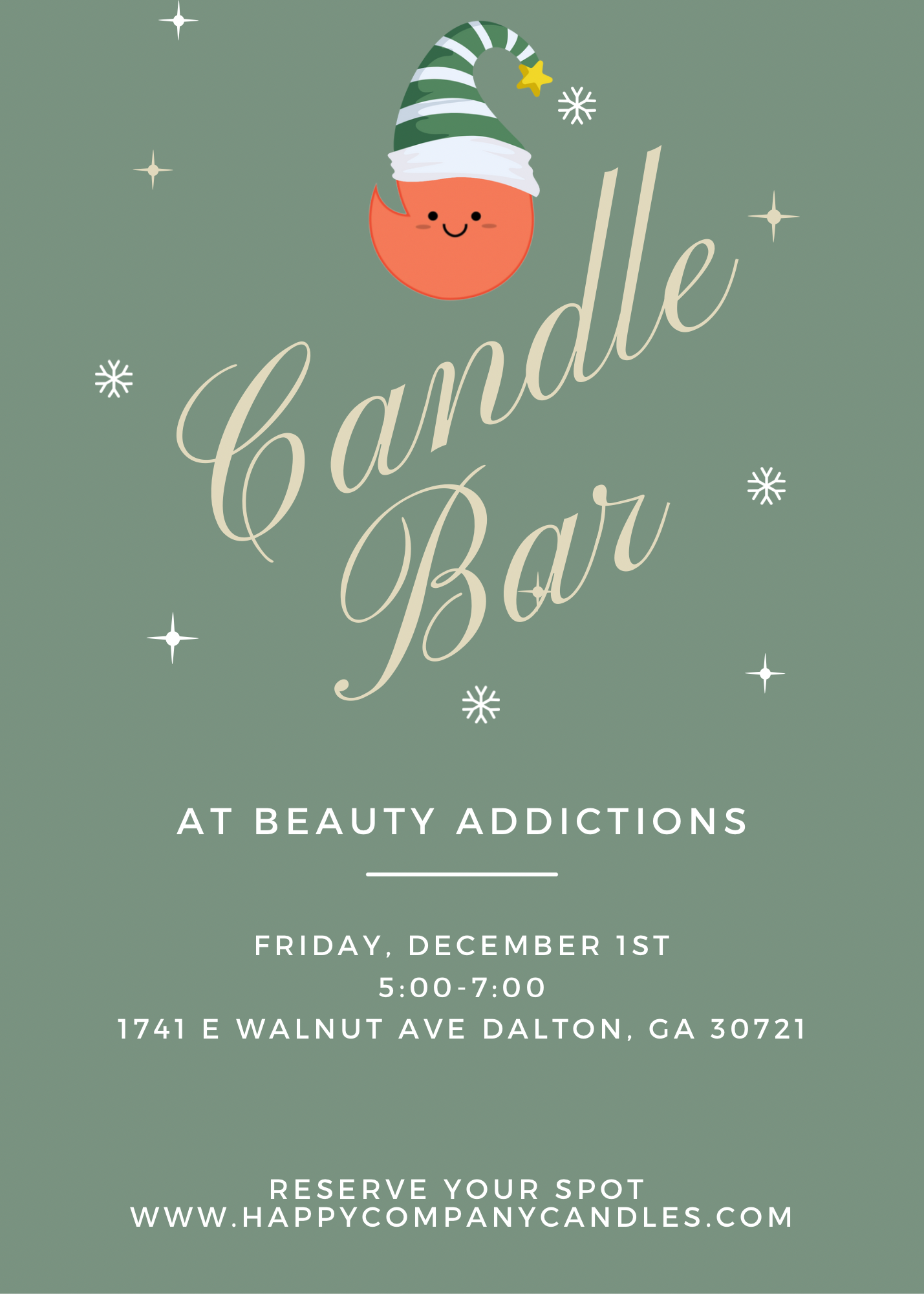 Candle Bar at Beauty Addictions on Friday 12/1
