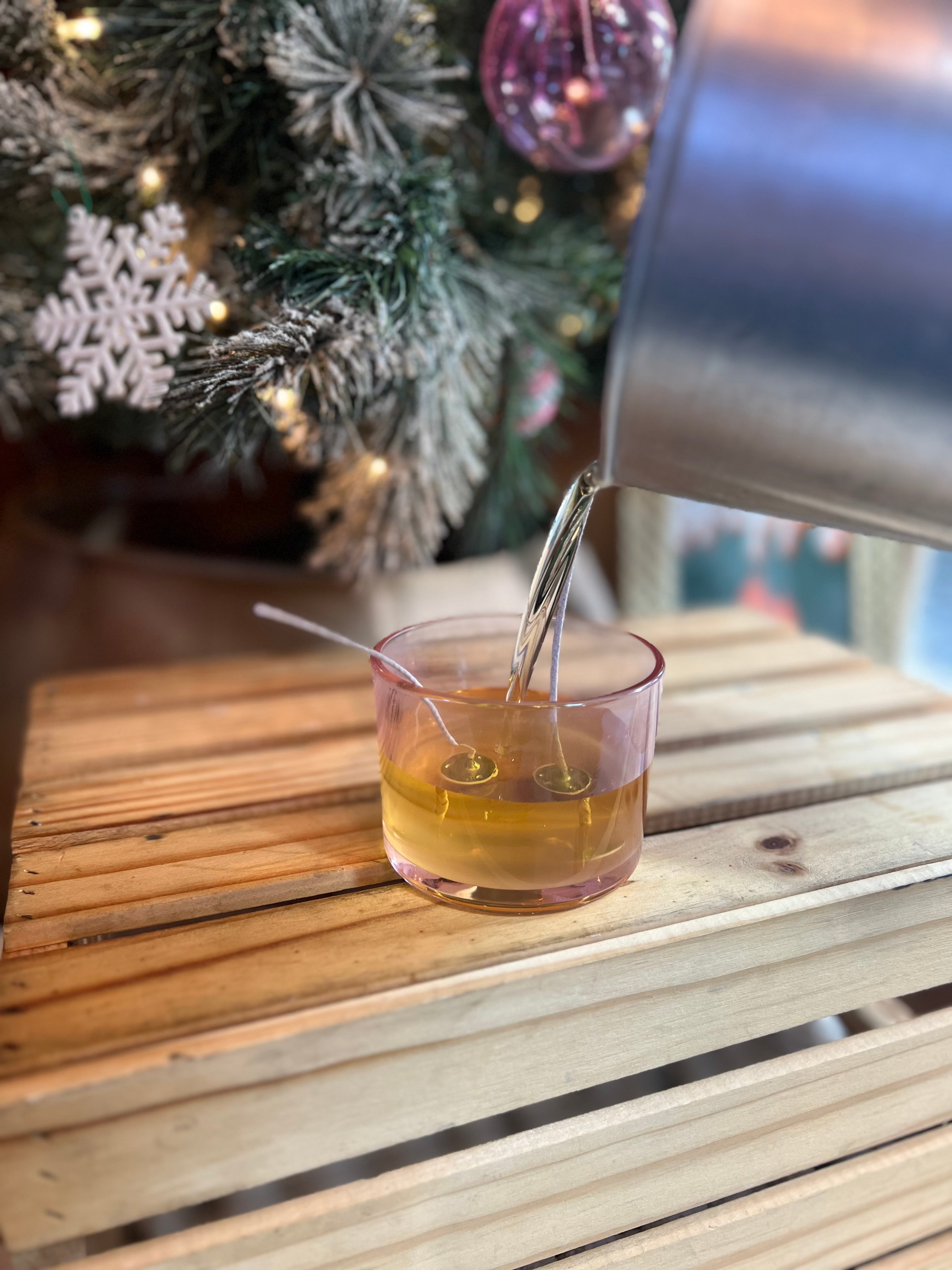 Round Two Wick Vessels with Bamboo Lid (15 oz)