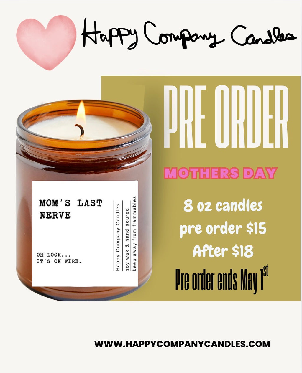 💕Mothers Day Candles 📦✨PRE ORDER✨📦 (Pre order ends May 1st)