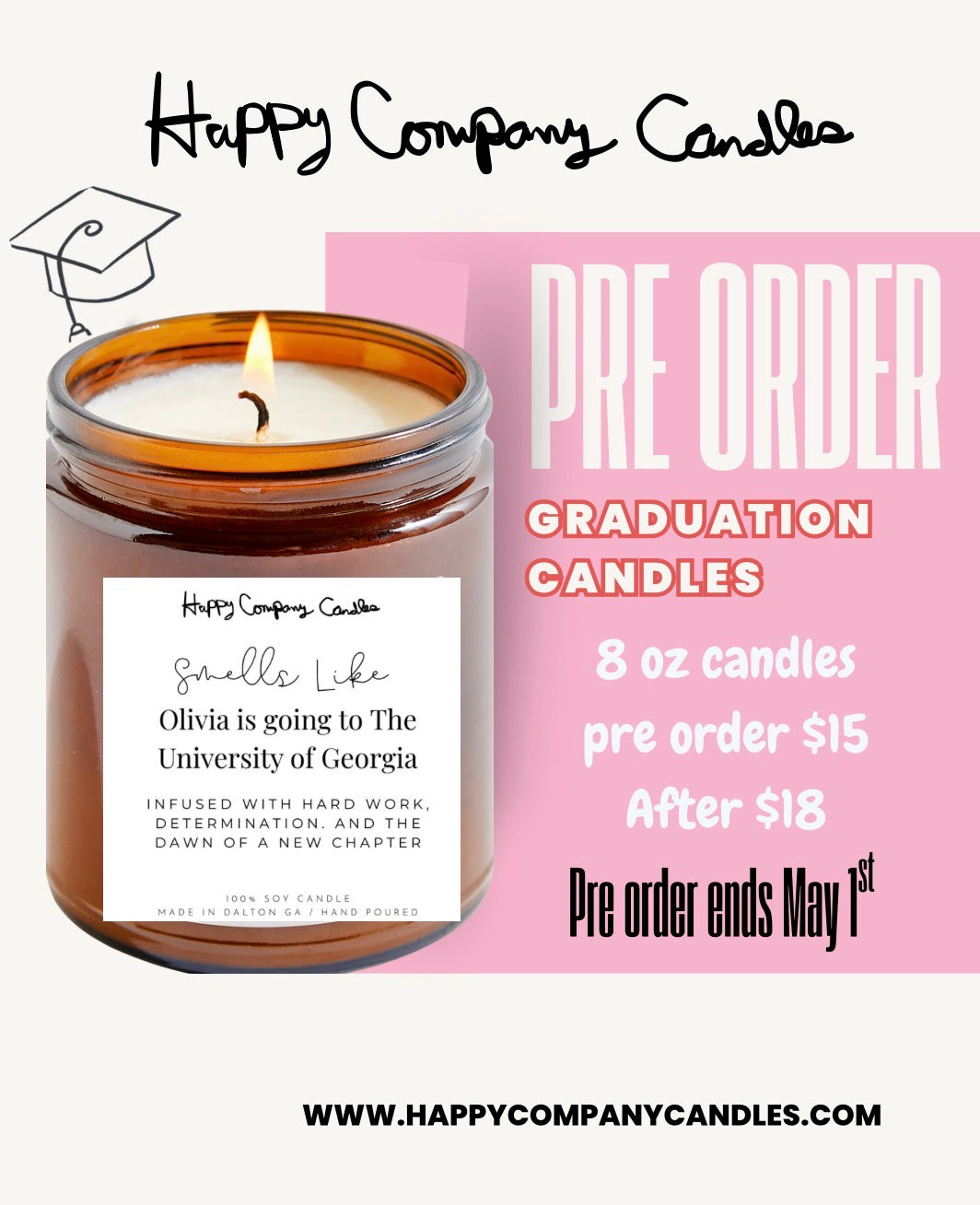 🎓Graduation Candles 📦✨PRE ORDER✨📦 (Pre order ends May 1st)