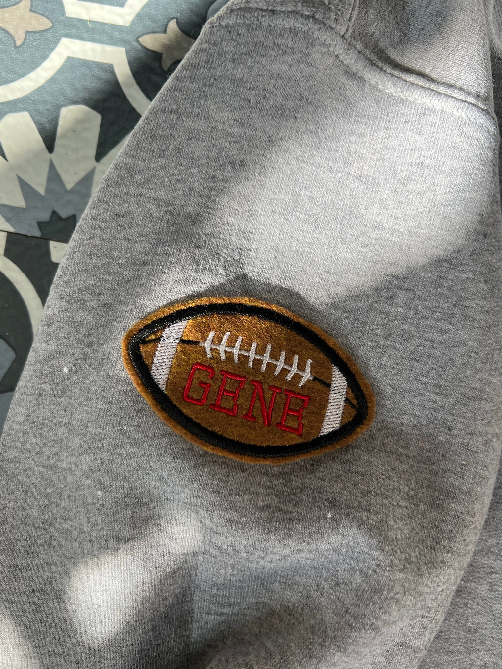 Football Mom & Customizable Football Patch Sweatshirt