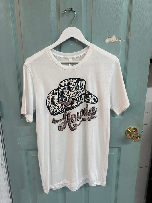 Howdy T Shirt—Size Medium—White Canvas Brand