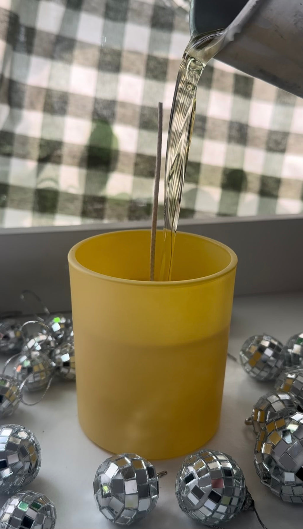 Orange Frosted Vessels with Bamboo Lid (10oz)