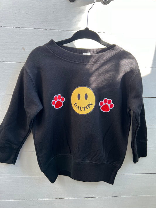 Dalton Black Crewneck Sweatshirt with trio Design