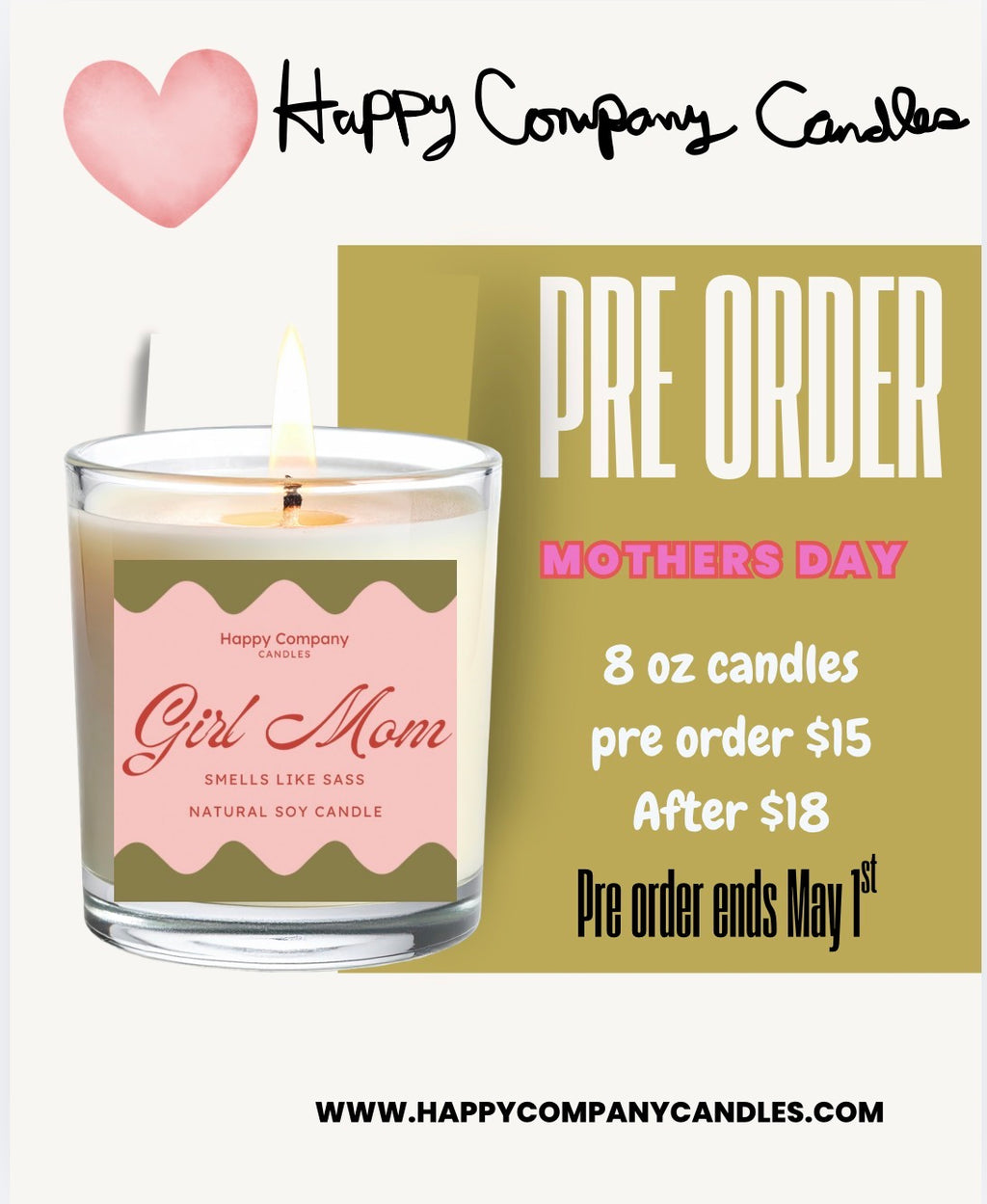💕Mothers Day Candles 📦✨PRE ORDER✨📦 (Pre order ends May 1st)