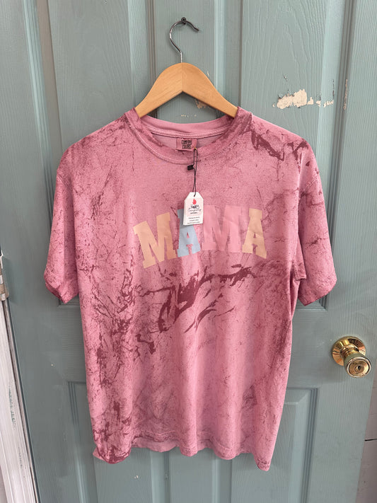 Mama T Shirt—Size Medium-Red Comfort Colors Tie Dye