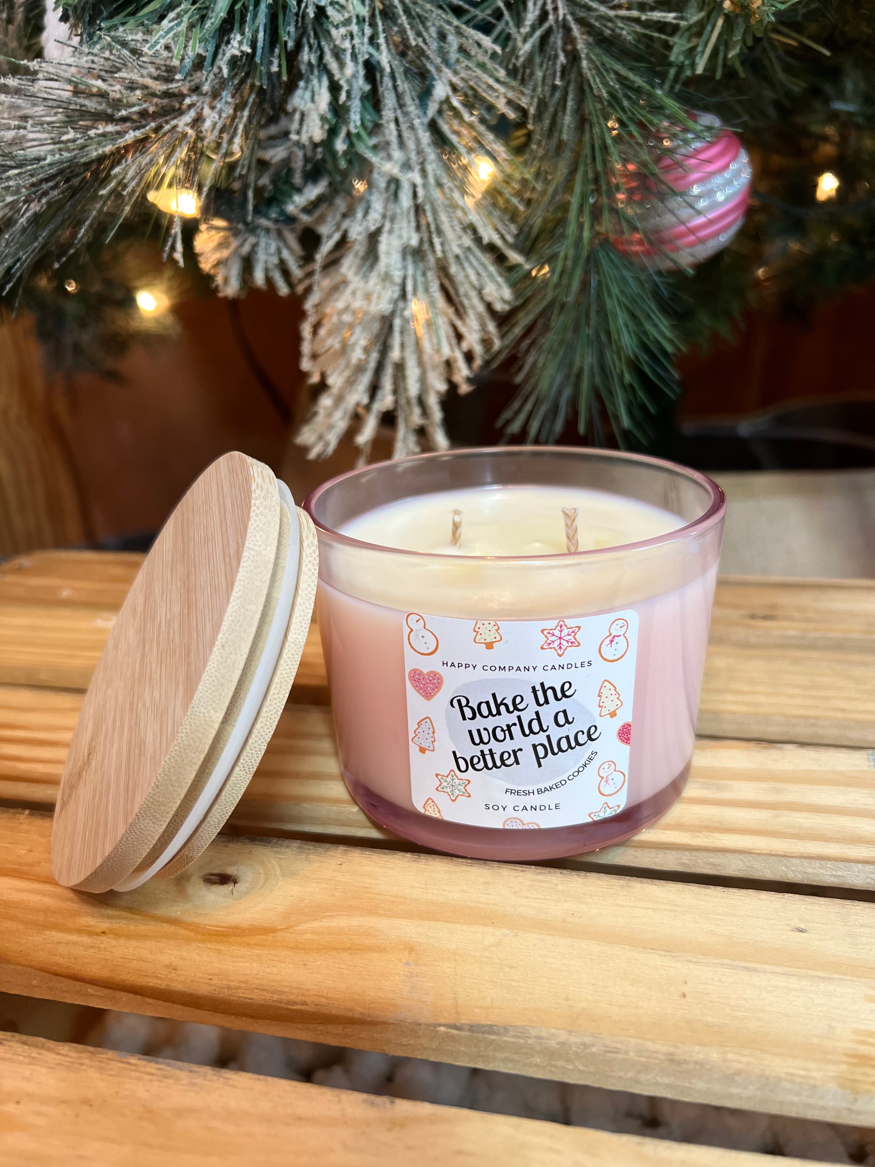 Round Two Wick Vessels with Bamboo Lid (15 oz)