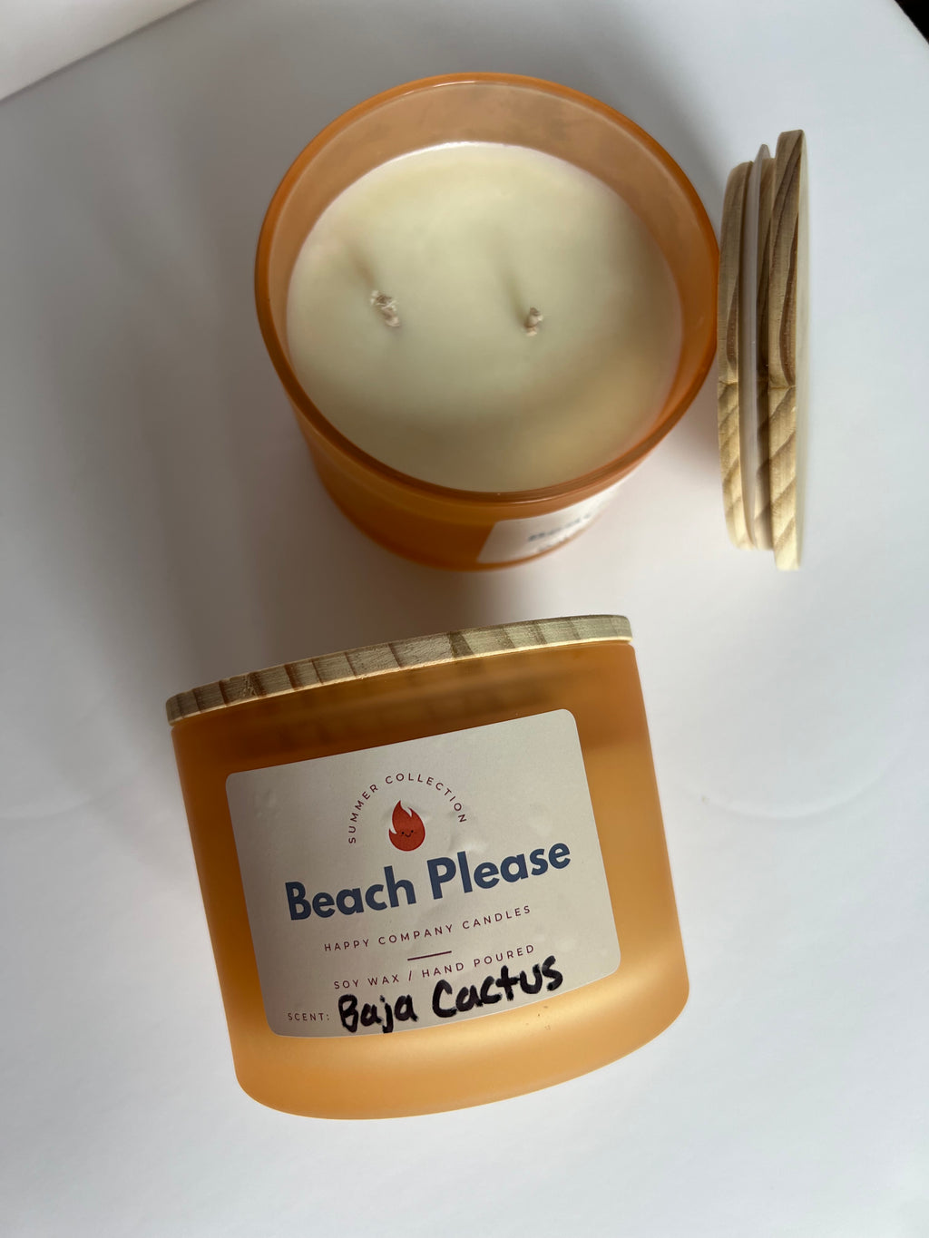 Orange Jar with Bamboo Lid (16 oz)