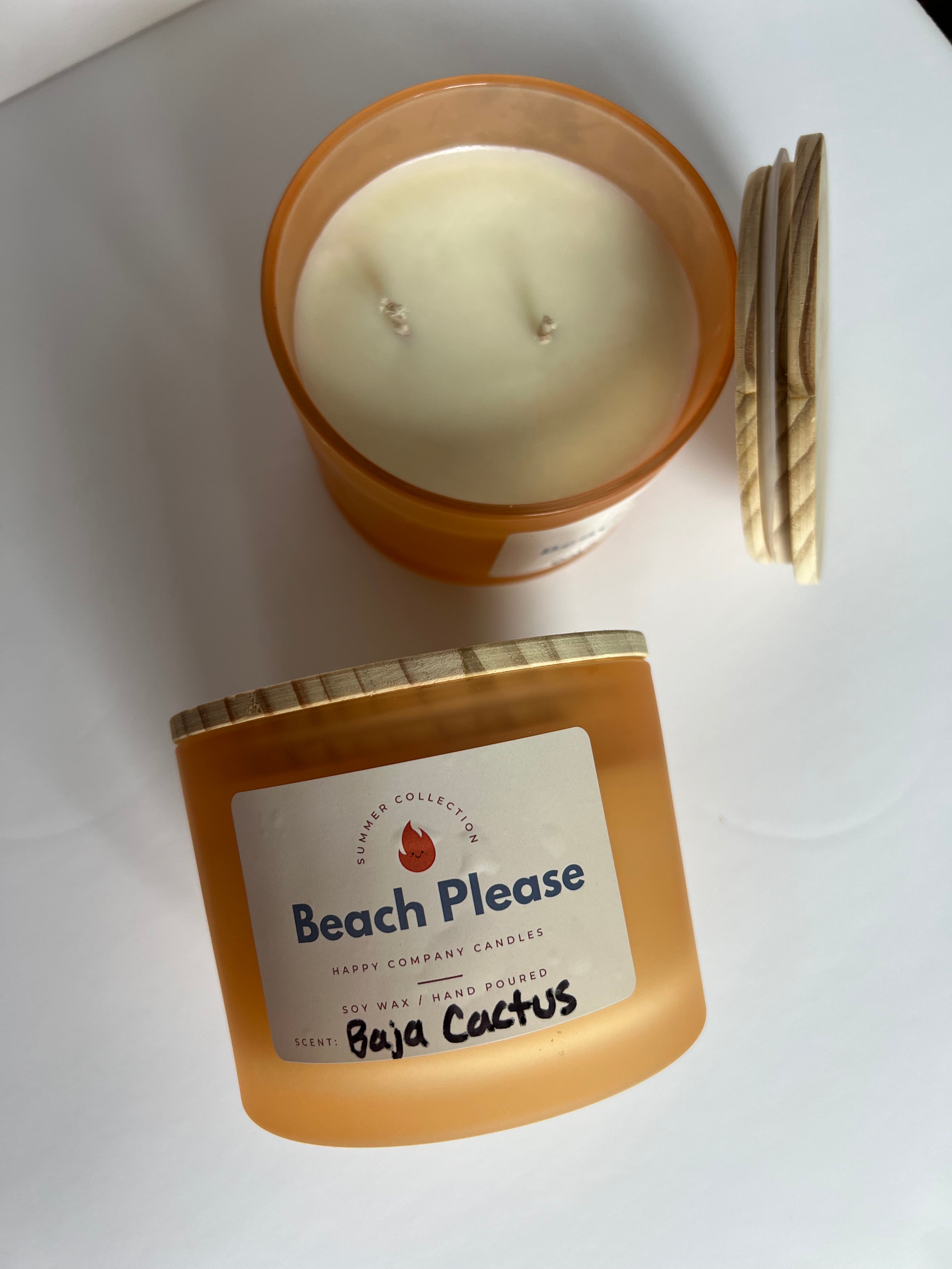 Orange Jar with Bamboo Lid (16 oz)