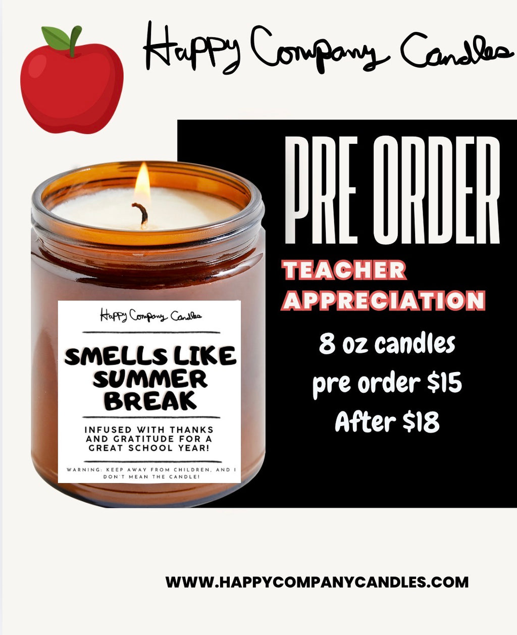 🍎Teacher Appreciation Candles