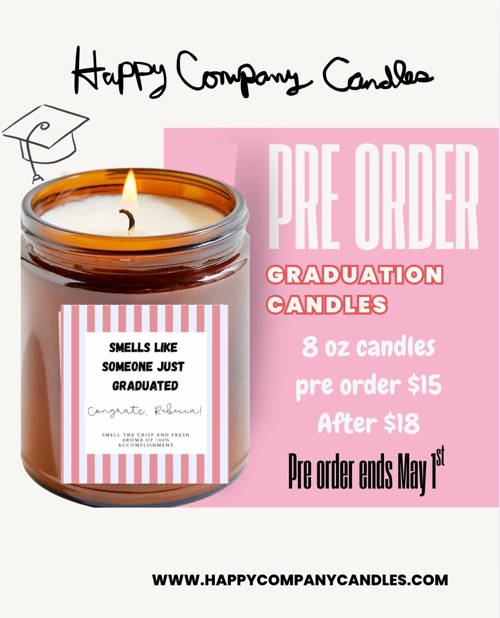 🎓Graduation Candles 📦✨PRE ORDER✨📦 (Pre order ends May 1st)