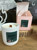 White ceramic (13oz)—Warm & Cozy Scent (Notes of Fig & Brown Sugar)