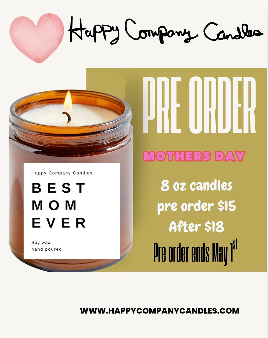 💕Mothers Day Candles 📦✨PRE ORDER✨📦 (Pre order ends May 1st) (Copy)