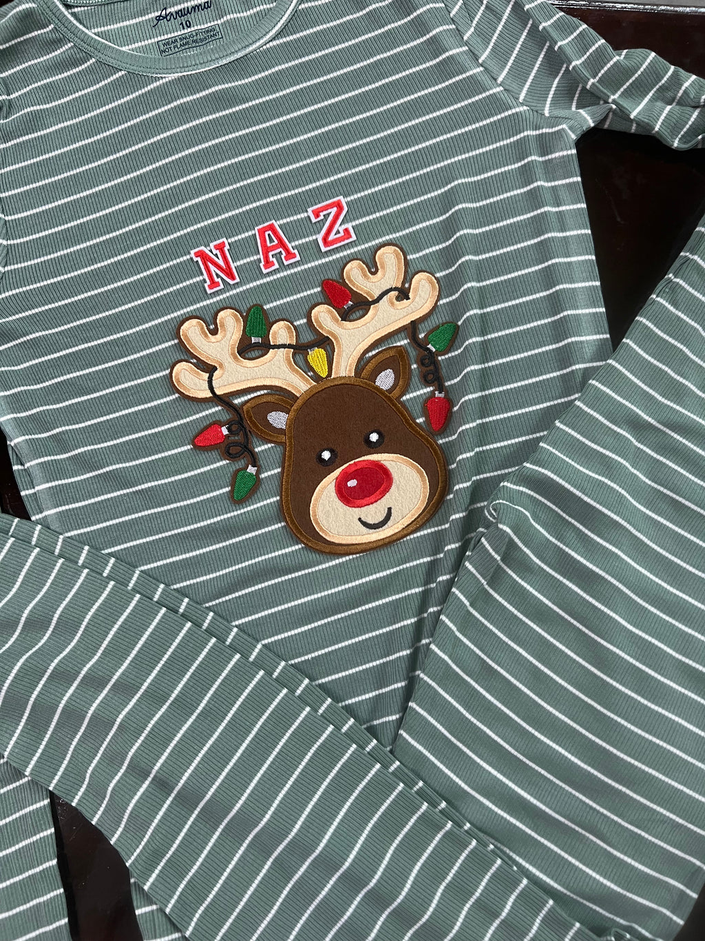 Customizable Reindeer Pajama Sets