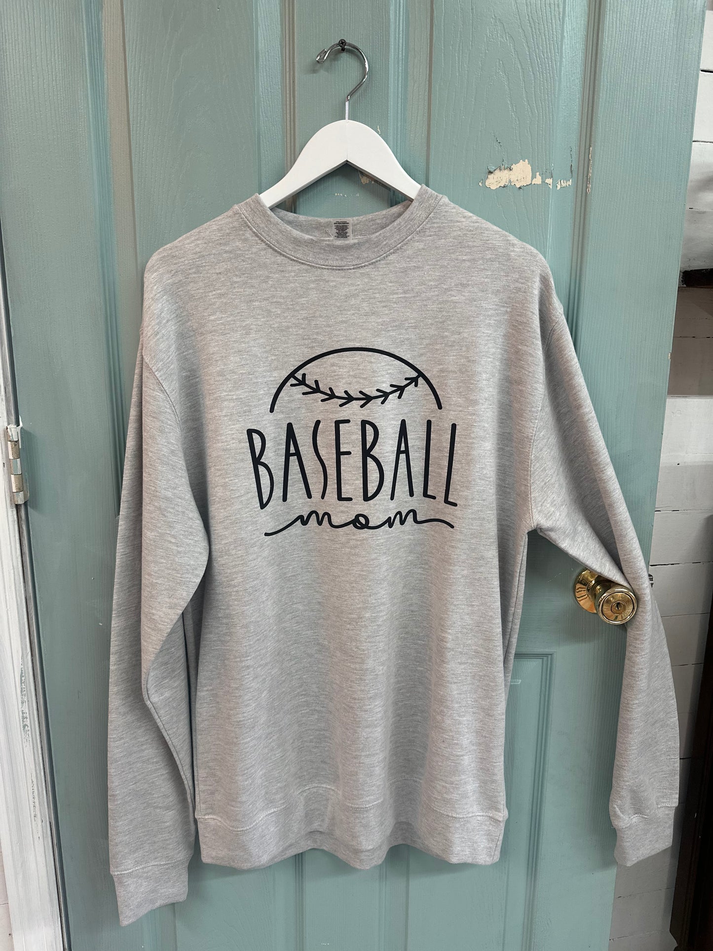 Baseball Mom Sweatshirt—Size Large—Grey Independent Trading Company