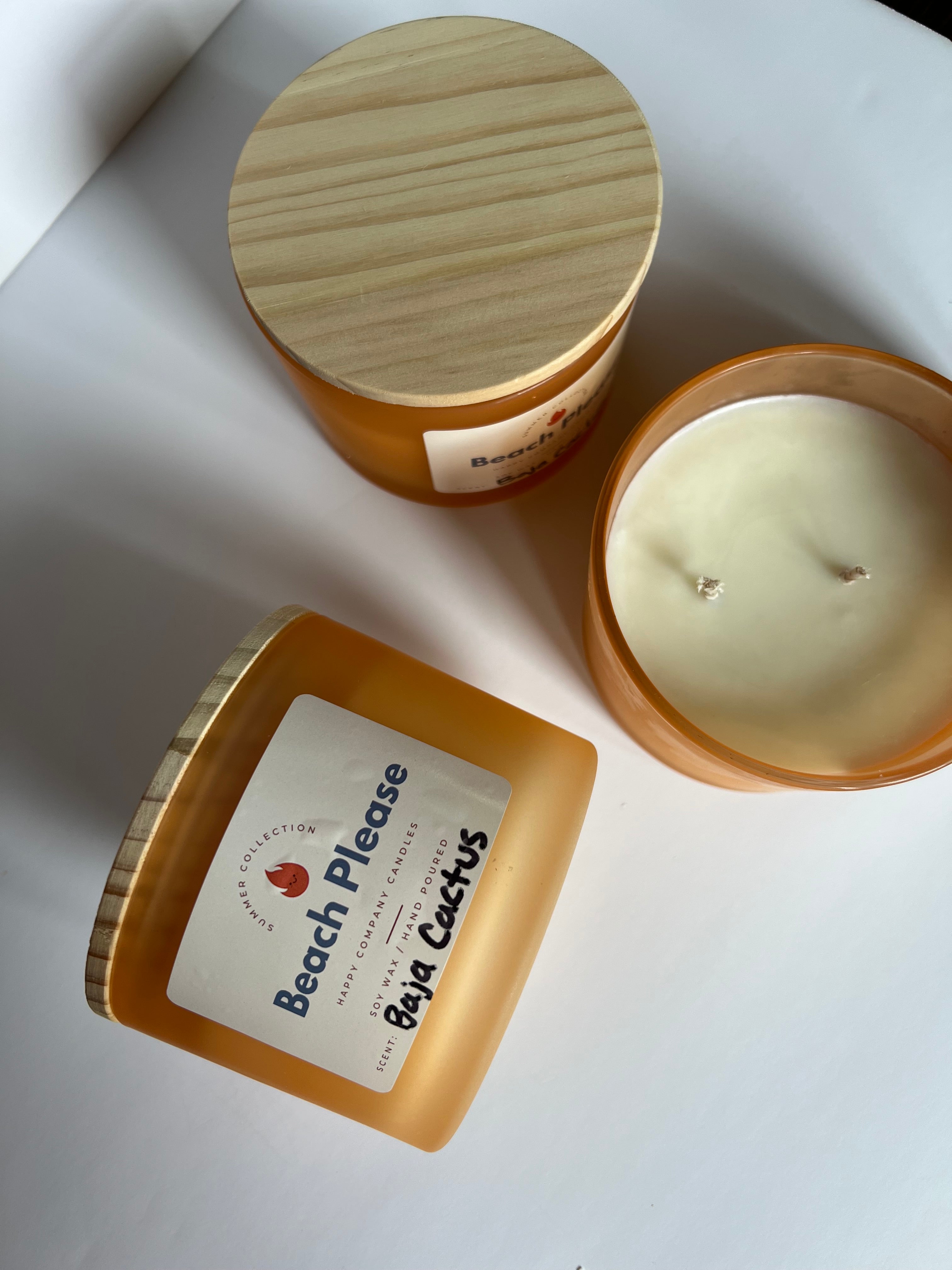 Orange Jar with Bamboo Lid (16 oz)