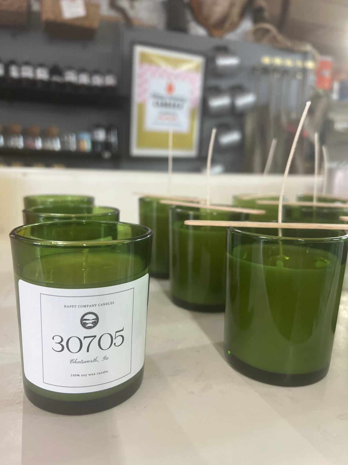 Area Code Candle Zip Code Green Jar – Happy Company Candles