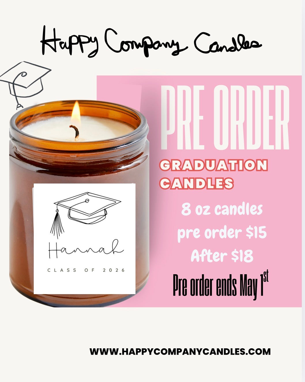 🎓Graduation Candles 📦✨PRE ORDER✨📦 (Pre order ends May 1st)