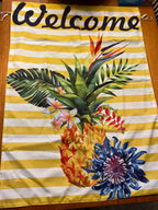 Welcome with Tripical Theme Outdoor Flag