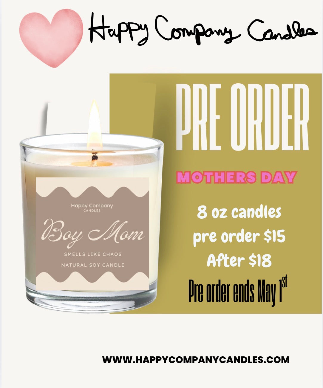 💕Mothers Day Candles 📦✨PRE ORDER✨📦 (Pre order ends May 1st) (Copy)