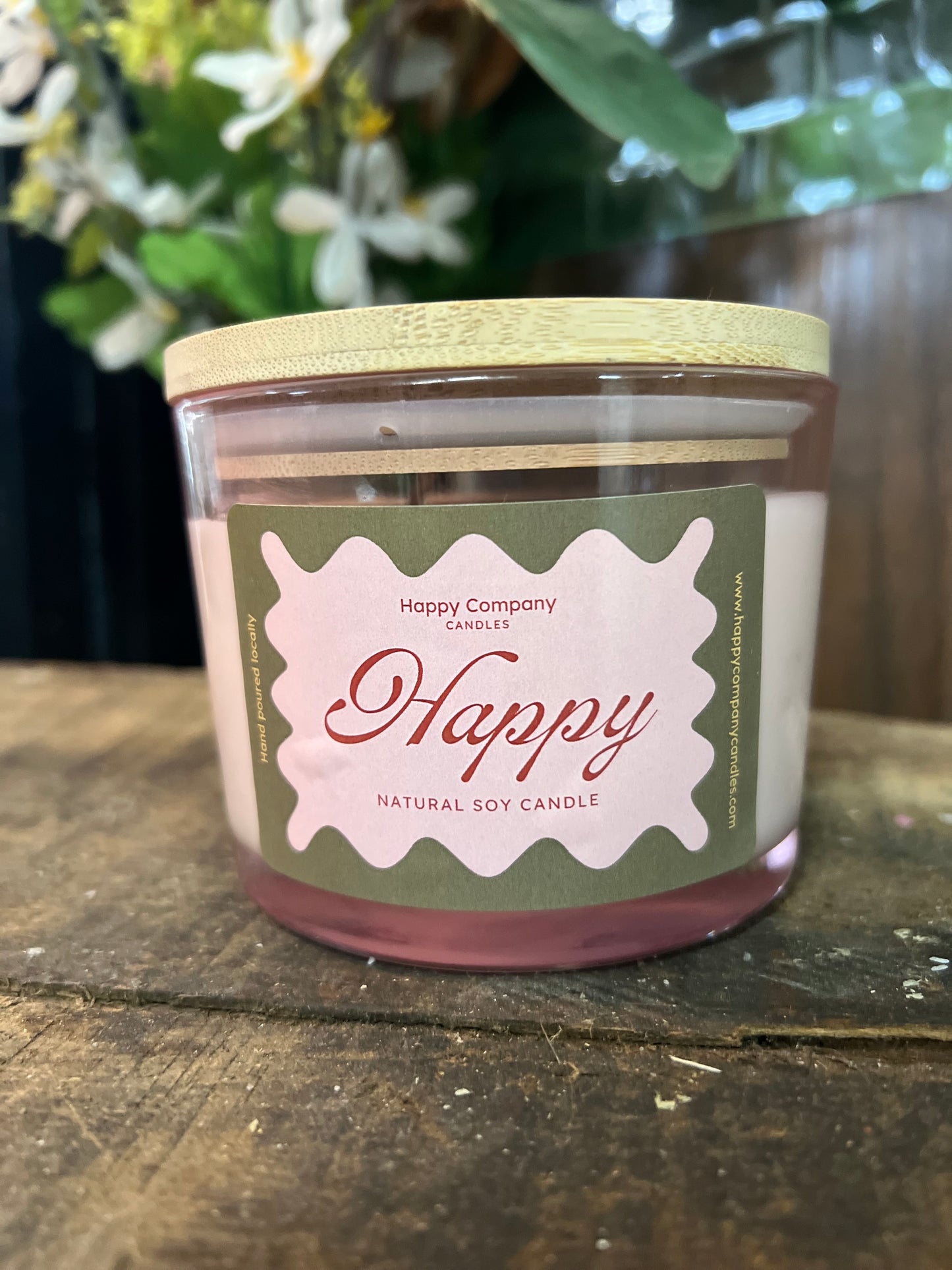 Pink Double Wick Happy Jar