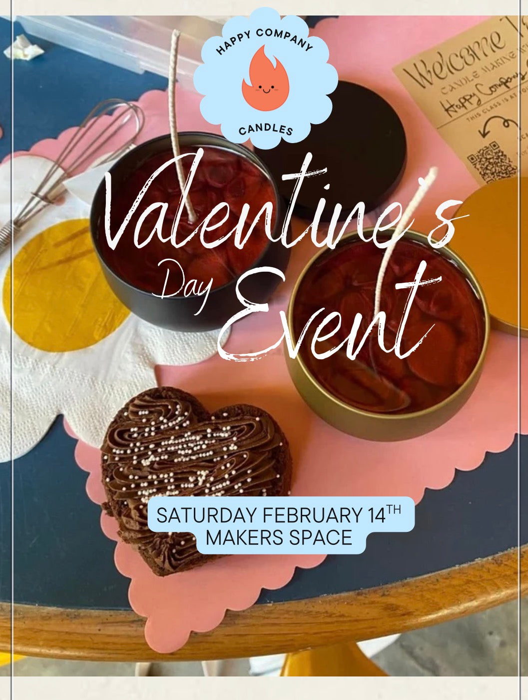Valentines Day Candle Workshop (Remember Quantity means number of people for this product)