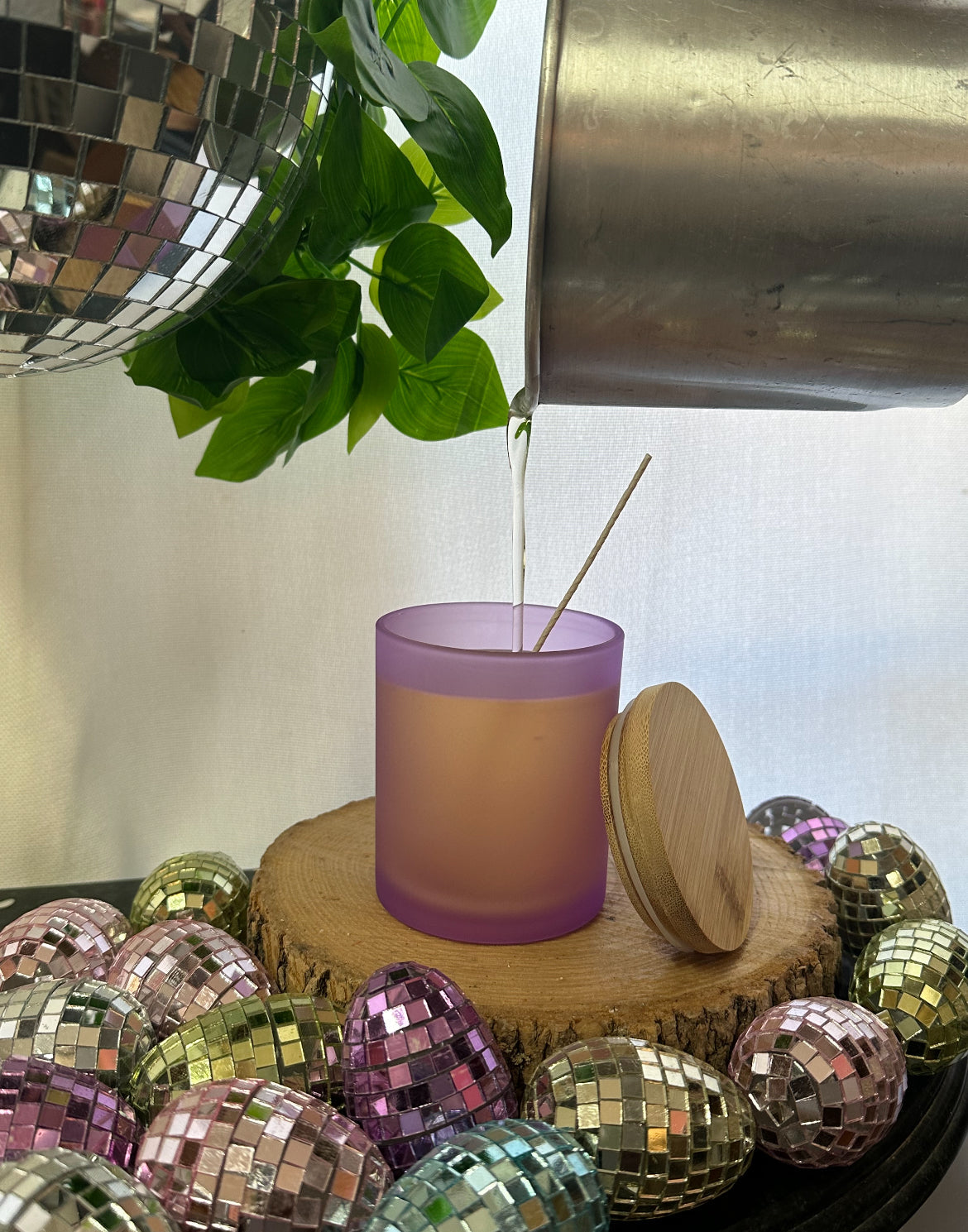 Frosted Vessels with Bamboo Lid (10oz)-Light Color options