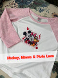 ❤️ Mickey, Minnie and Pluto Love Design (Toddler & Youth)