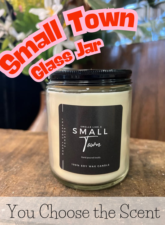 Small Town Glass Jar