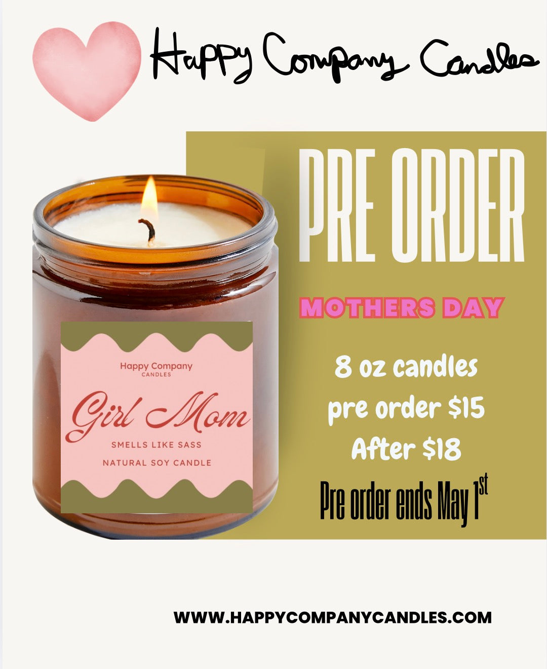 💕Mothers Day Candles 📦✨PRE ORDER✨📦 (Pre order ends May 1st) (Copy)