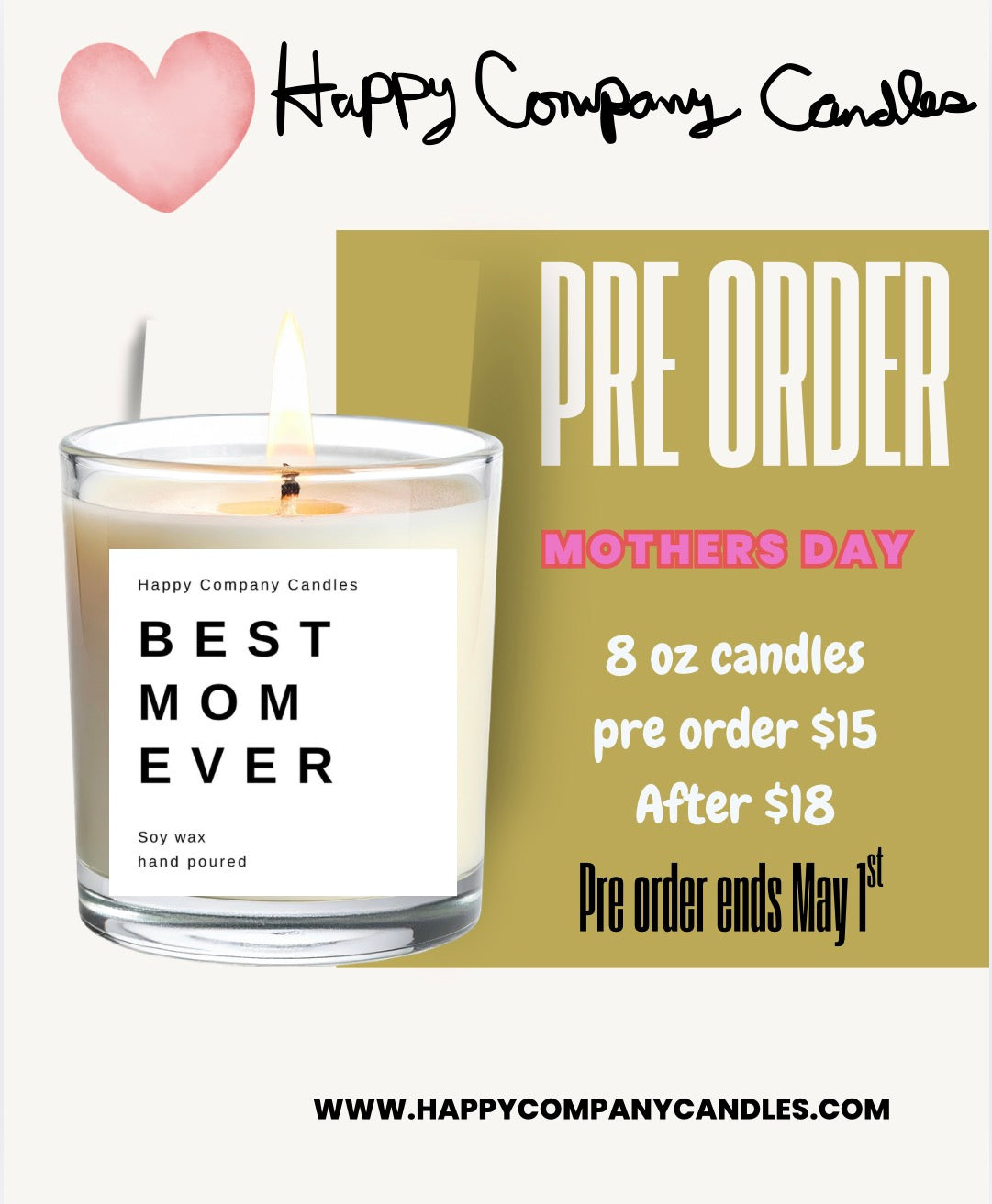 💕Mothers Day Candles 📦✨PRE ORDER✨📦 (Pre order ends May 1st) (Copy)