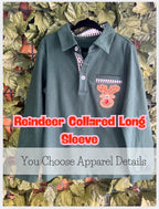 Reindeer Collared Shirt Long Sleeve