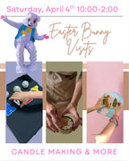 Easter Bunny Visit & Workshops on April 4th  (Remember Quantity means number of people for this product)Picture opportunities free for all makers!