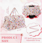 Customizable Large Floral Duffle Bag