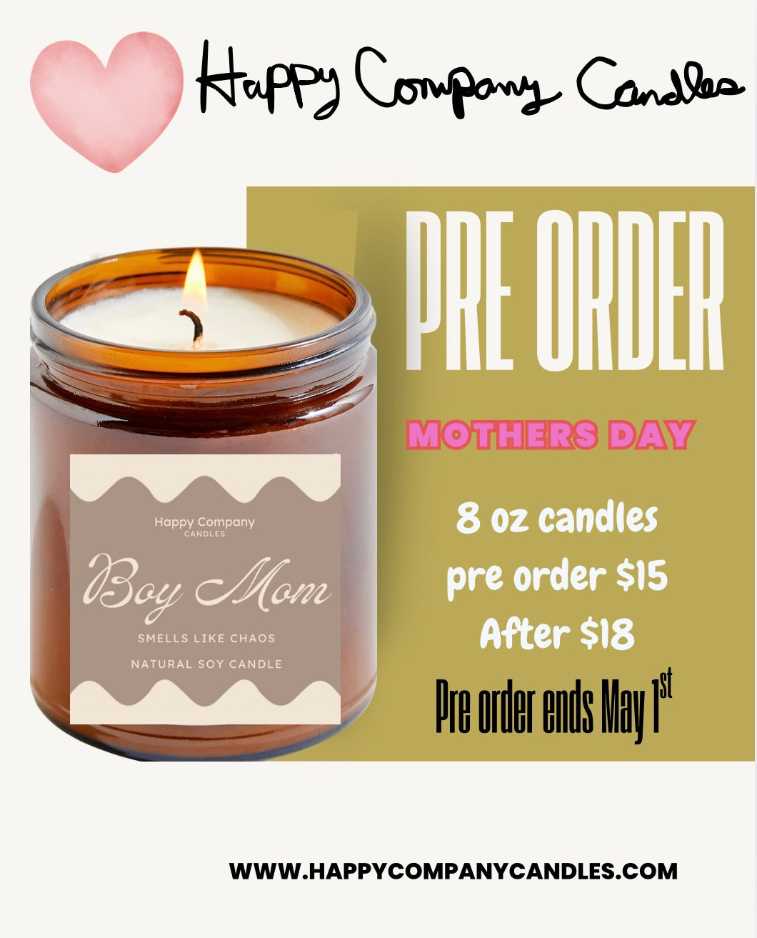 💕Mothers Day Candles 📦✨PRE ORDER✨📦 (Pre order ends May 1st) (Copy)
