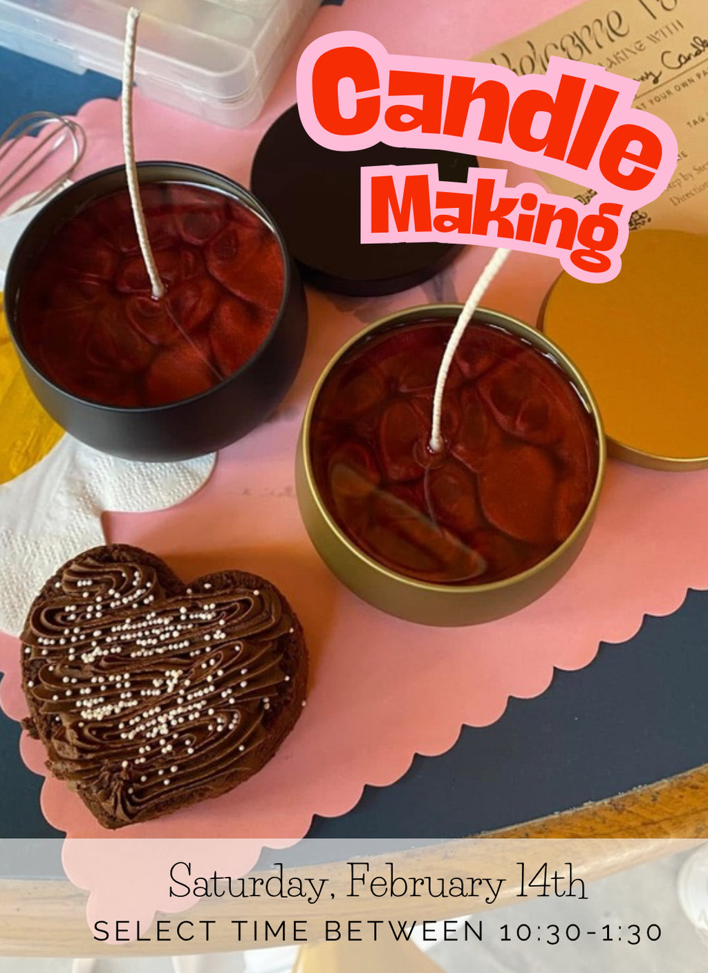 Valentines Day Candle Workshop (Remember Quantity means number of people for this product)