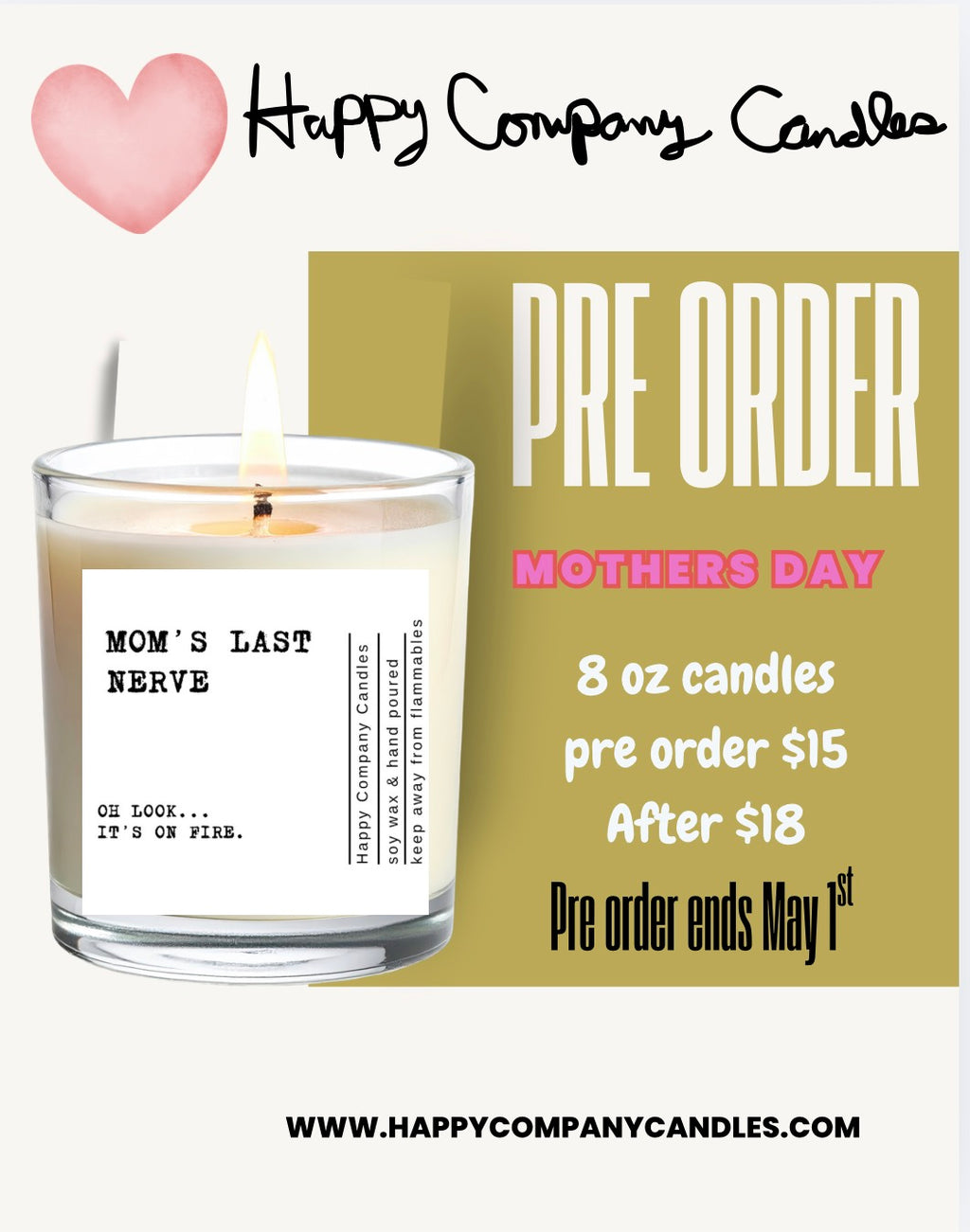 💕Mothers Day Candles 📦✨PRE ORDER✨📦 (Pre order ends May 1st)