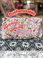 Customizable Large Floral Duffle Bag