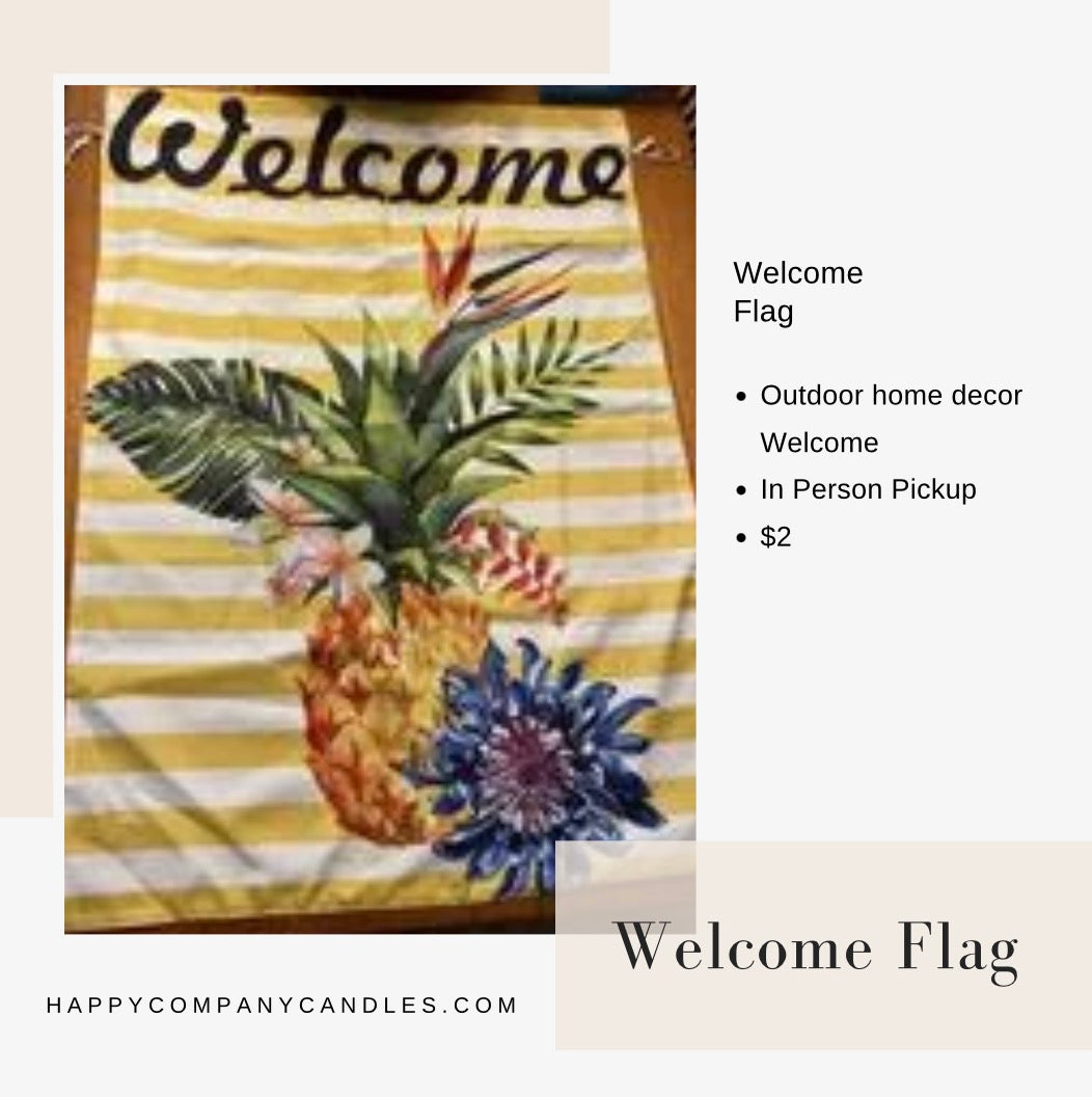 Welcome with Tripical Theme Outdoor Flag
