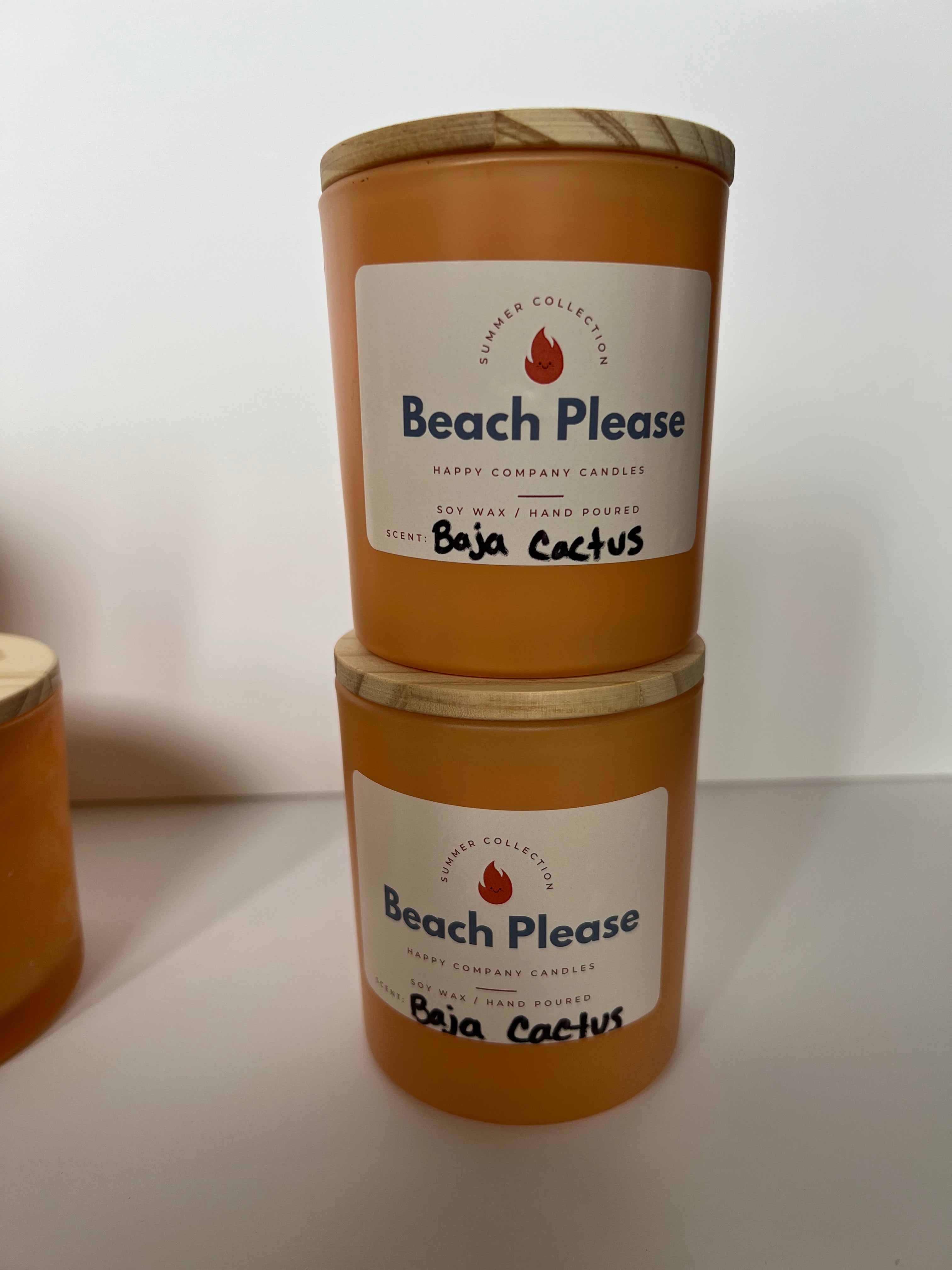 Orange Jar with Bamboo Lid (8 oz)
