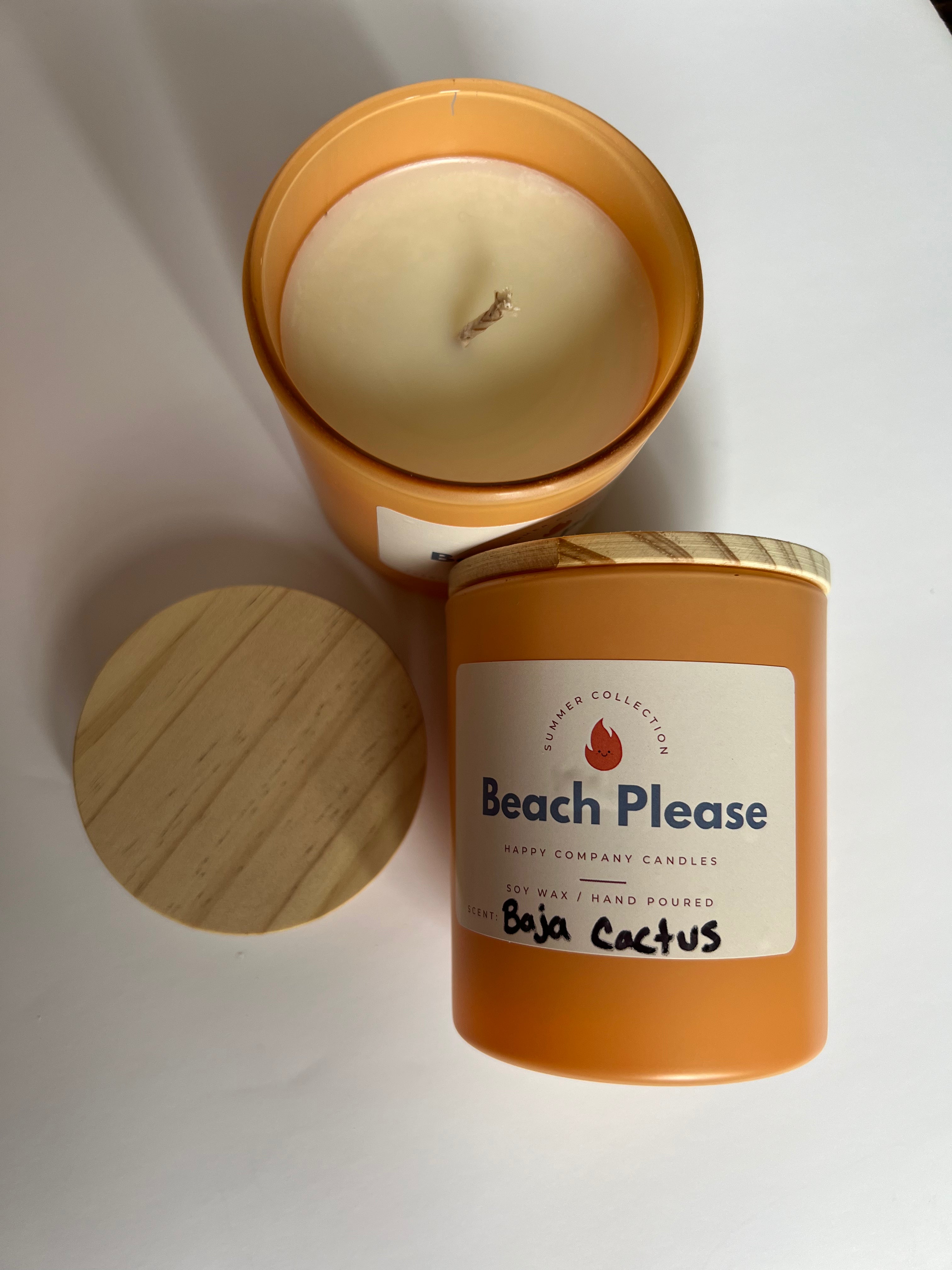 Orange Jar with Bamboo Lid (8 oz)