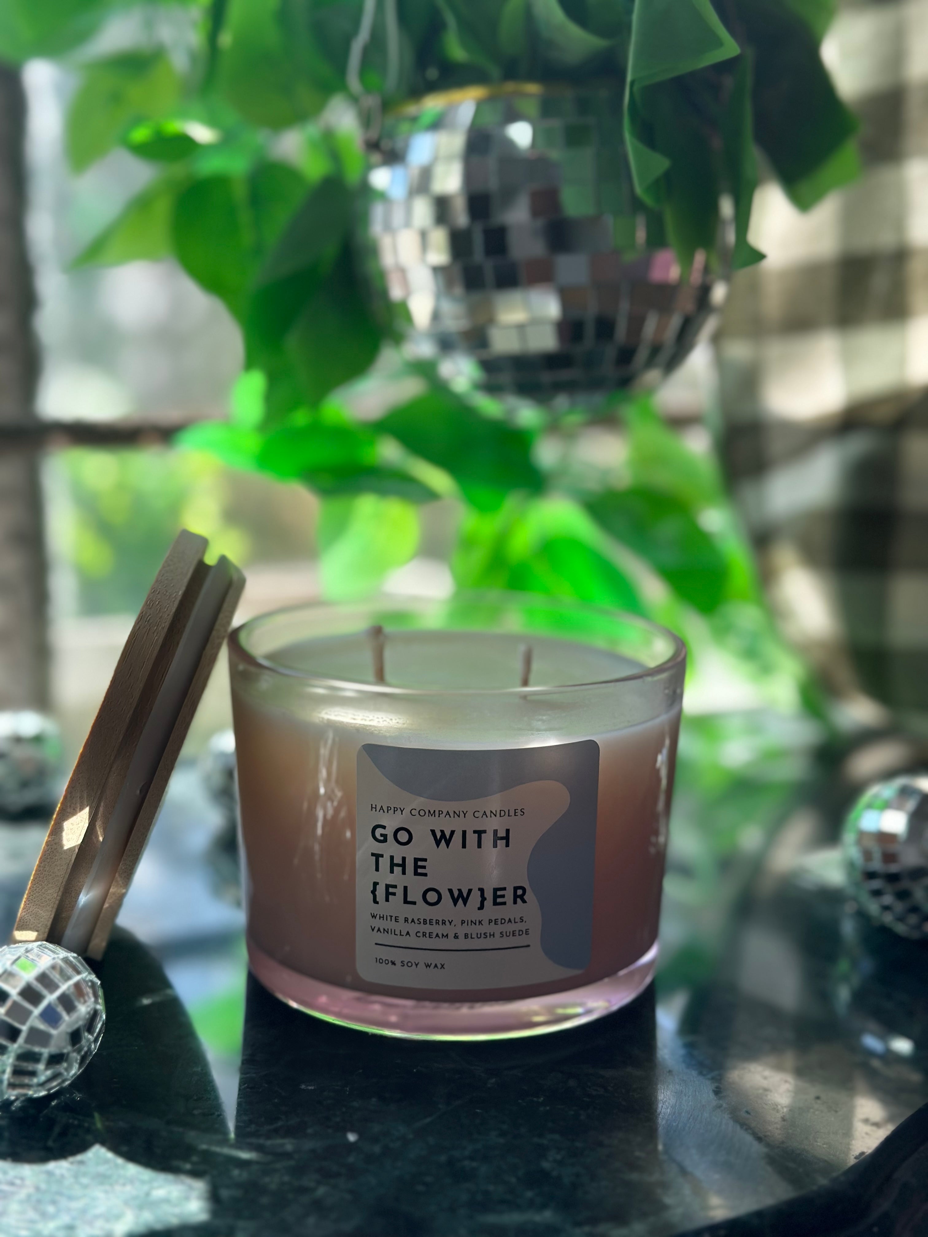 Round Two Wick Vessels with Bamboo Lid (15 oz)