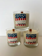 Patriotic Whisky Glass Woodwick Candle  (11 oz)