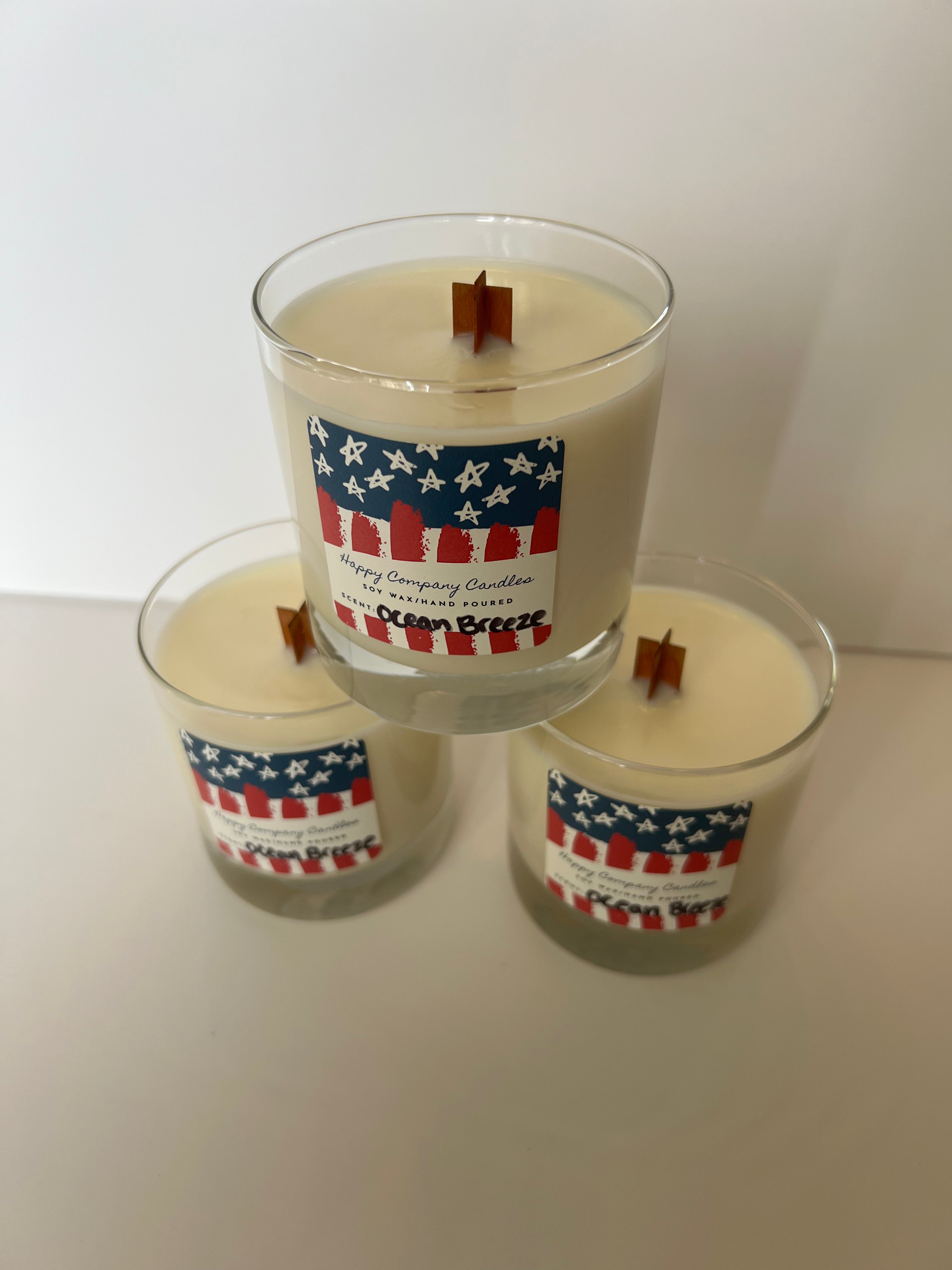 Patriotic Whisky Glass Woodwick Candle  (11 oz)
