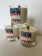 Patriotic Whisky Glass Woodwick Candle  (11 oz)