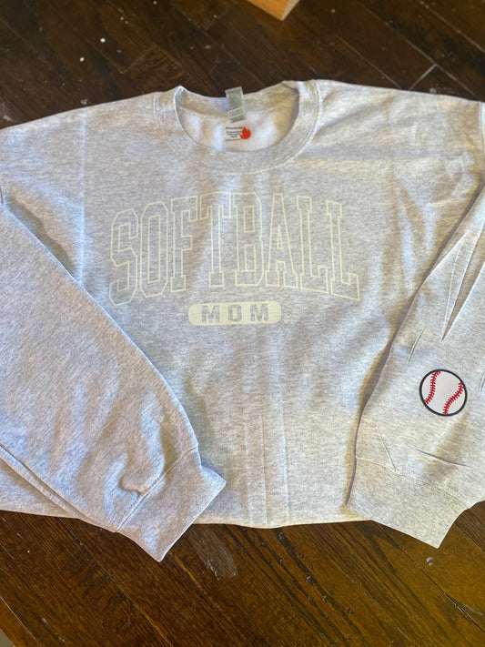 Softball Mom  Adult Sweats Shirts